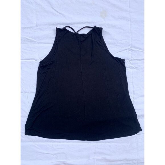 Lane Bryant Black Tank Top Sleeveless Shirt Criss Cross Lace Front 18/20 Plus Si - Picture 7 of 7